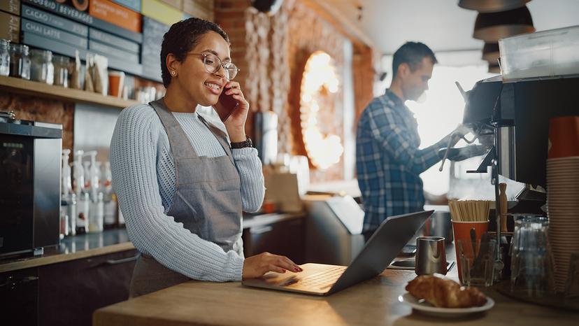 image of woman business owner using a laptop