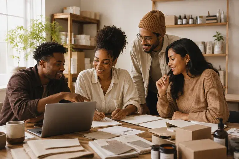 Small business owners gathered together